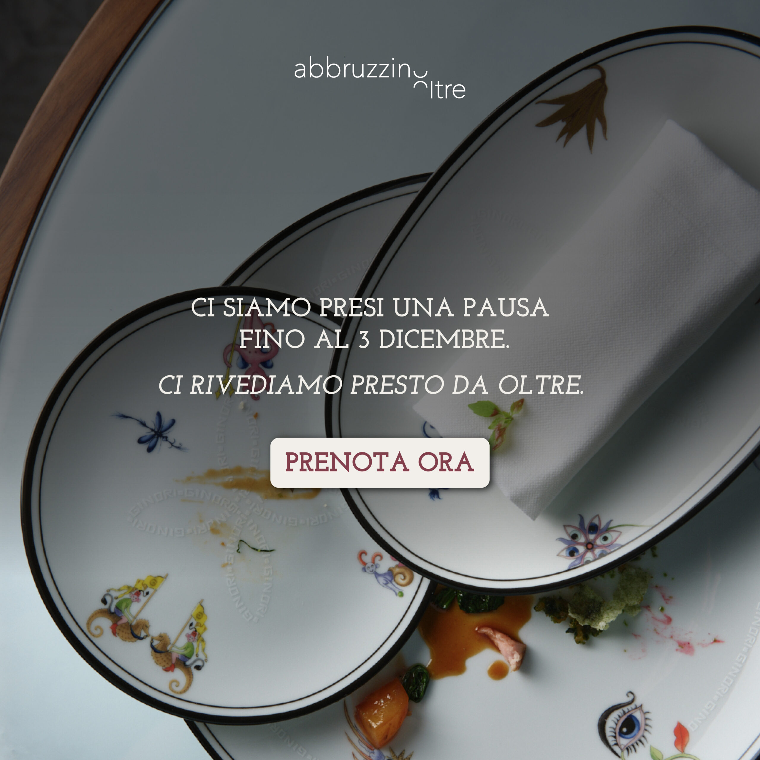 Ci siamo presi una pausa fino al 3 dicembre. Ci rivediamo presto da Oltre. Prenota ora.